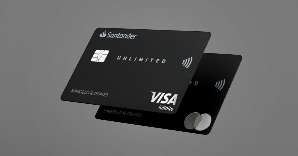 cartoes santander unlimited visa infinite mastercard black capa