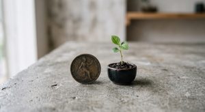 Home 4 Composição realista e minimalista que representa o conceito de "Além do dinheiro" e o lado surpreendente das finanças. A imagem possui um cenário limpo, com contrastes equilibrados e elementos em alta definição. Fiel à proposta, não há presença de textos, números, gráficos ou excesso de ruído visual, transmitindo a mensagem de valor e curiosidade puramente através da estética visual harmoniosa.